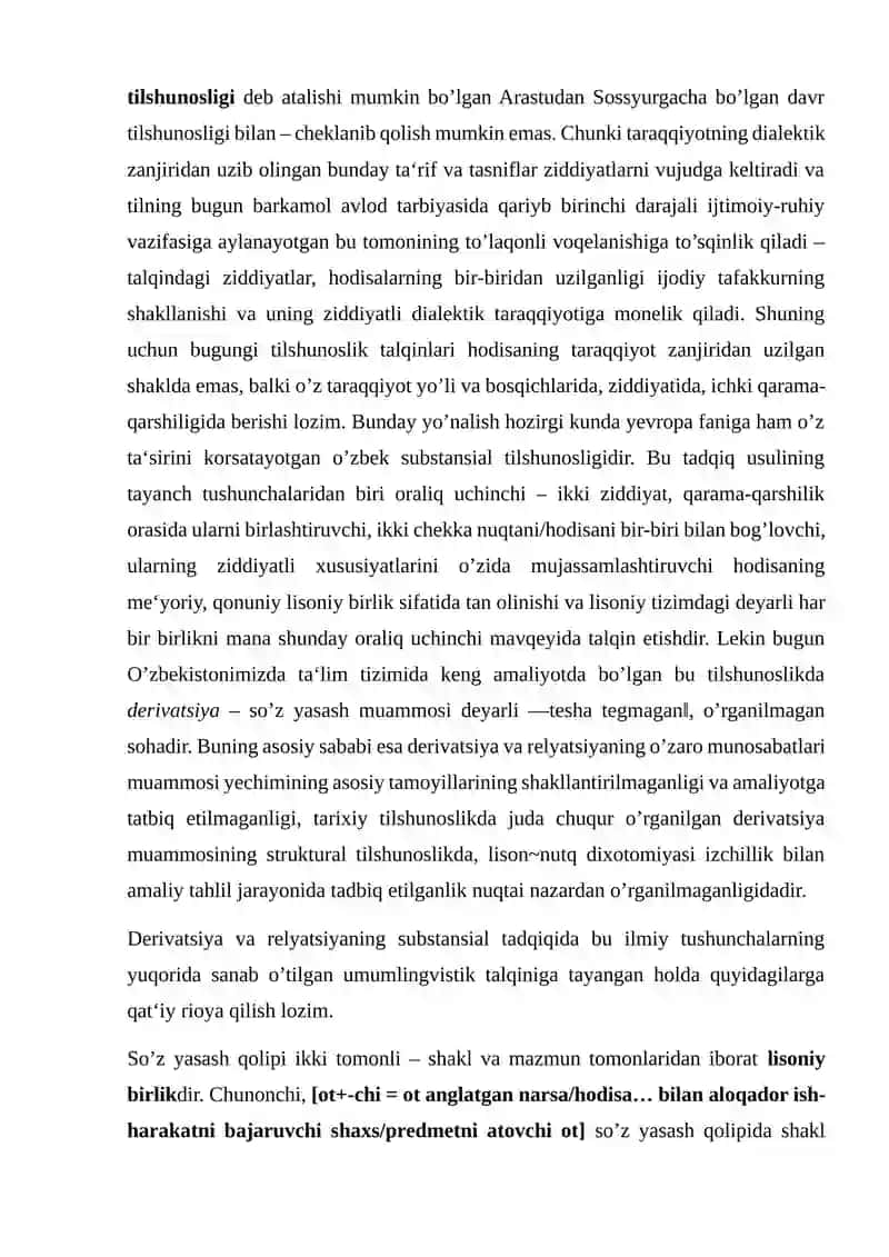 O’zbek tili derivatsiyasi 3