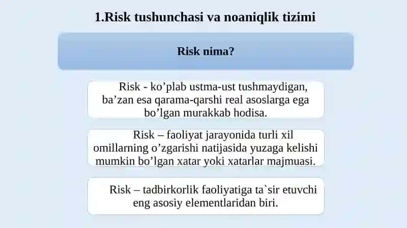 MOLIYAVIY RISKLAR 3