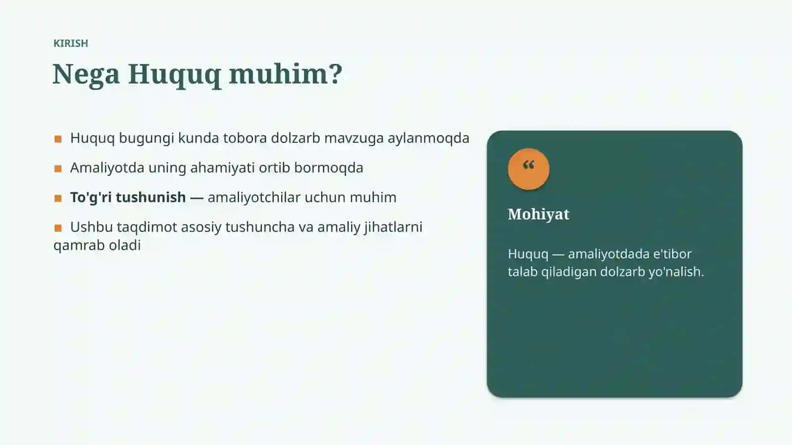 Huquq Muammolari va Yechimlari 3