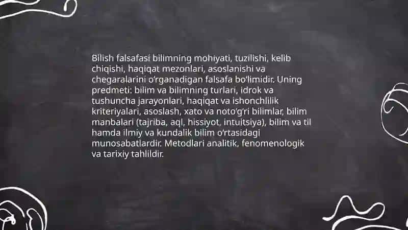 Bilish falsafasi haqida 3