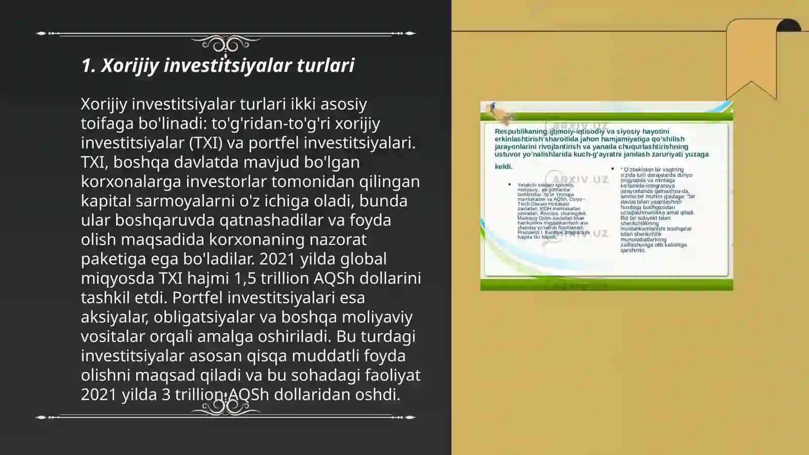 Xorijiy investitsiyalar roli 3