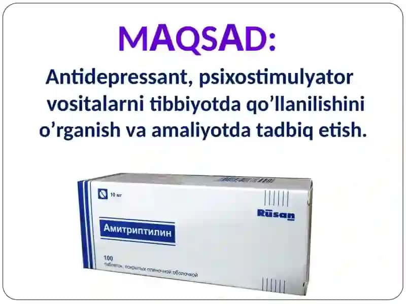 Psixostimulyatorlar. Depressiyaga qarshi vositalar 3