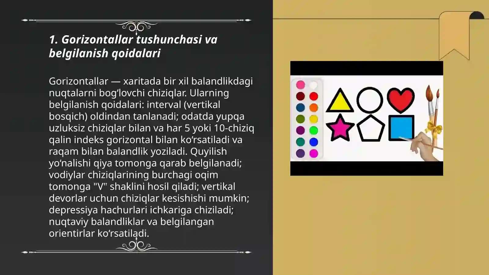 Gorizontallar bilan relefni tasvirlash 3