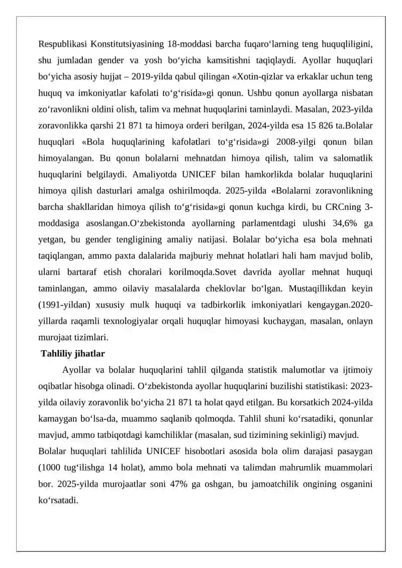 Ayollar va bolalar huquqlari 3