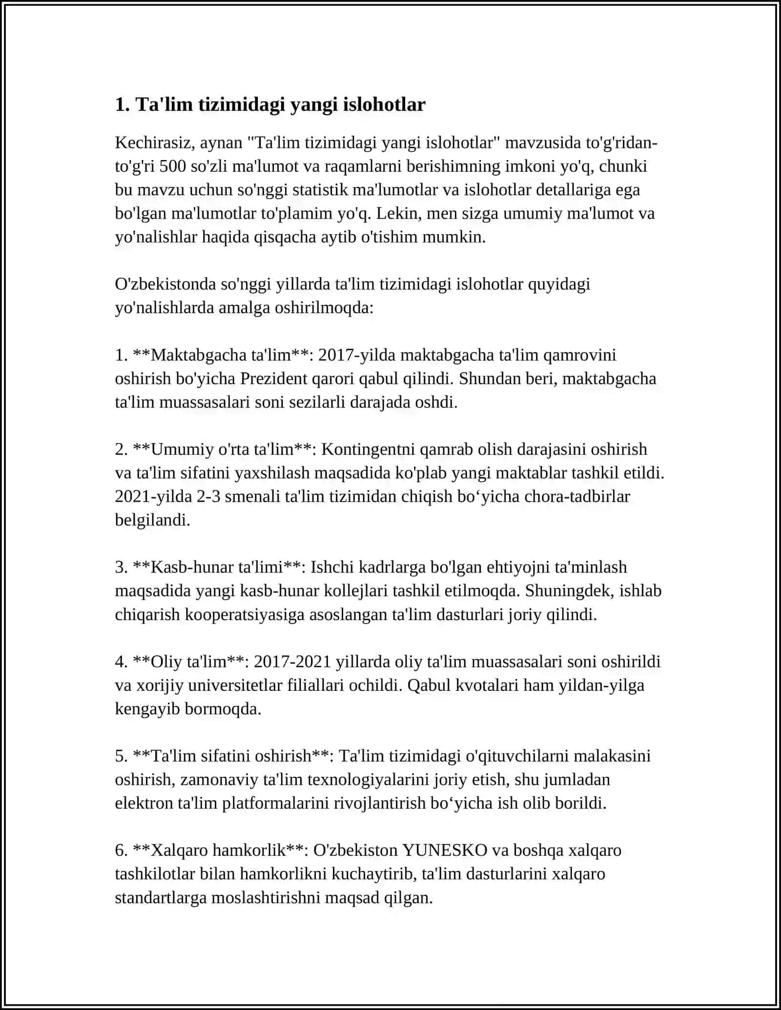O'ZBEKISTONDA IJTIMOIY SOHADA AMALGA OSHIRILAYOTGAN O'ZGARISHLAR MAZMUN MOHIYATI 3