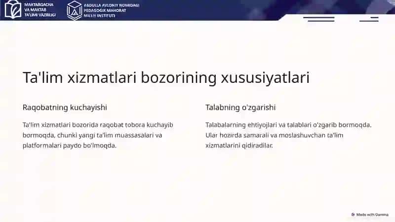 Ta'lim xizmatlari marketingini tashkil etish 3