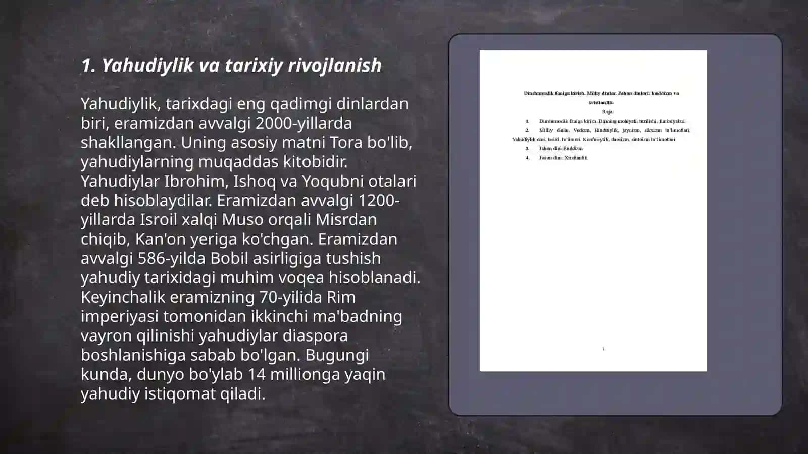 Yahudiylik ta'limoti va muqaddas kitobi 3