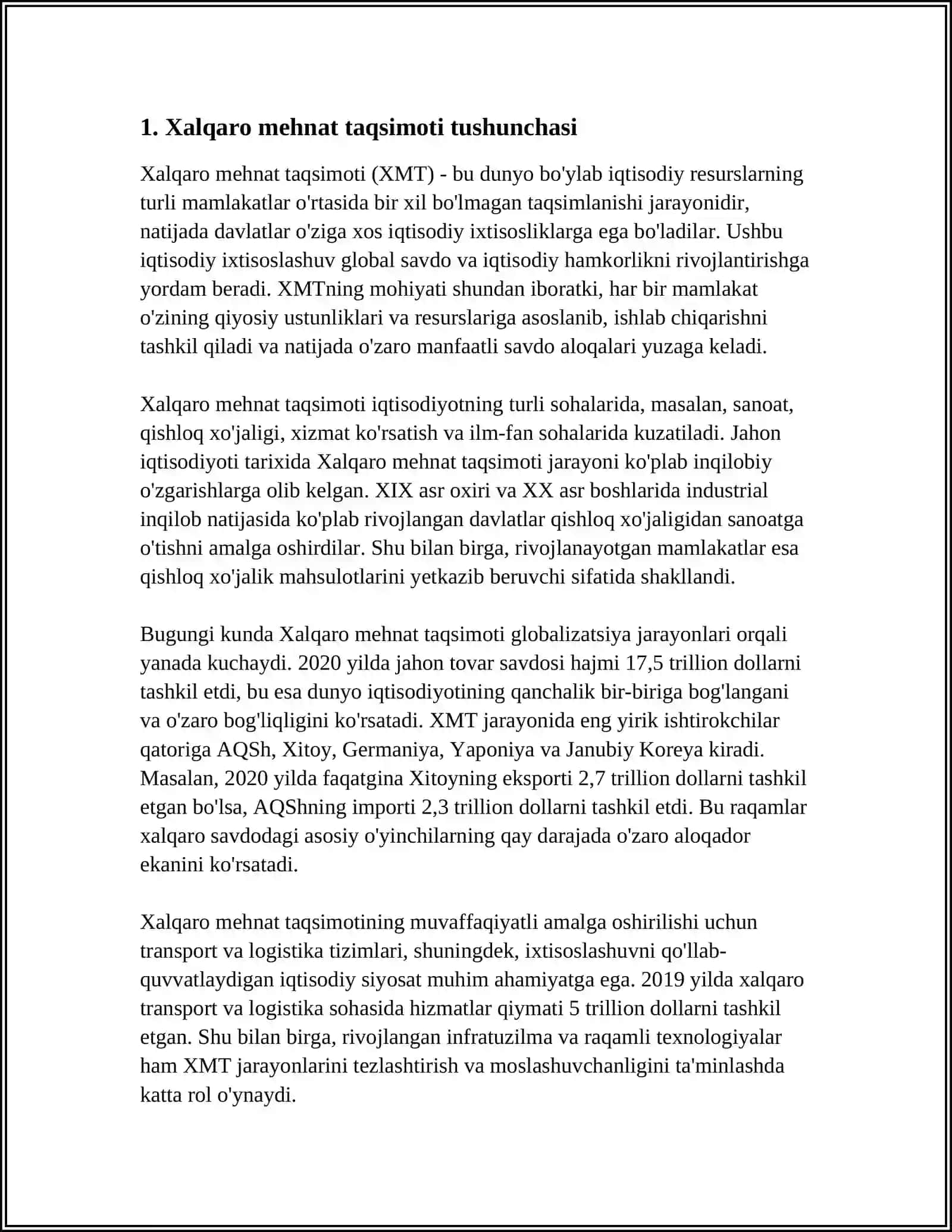 XALQARO MEHNAT TAQSIMOTINING NEOKLASSIK NAZARIYALARI 3