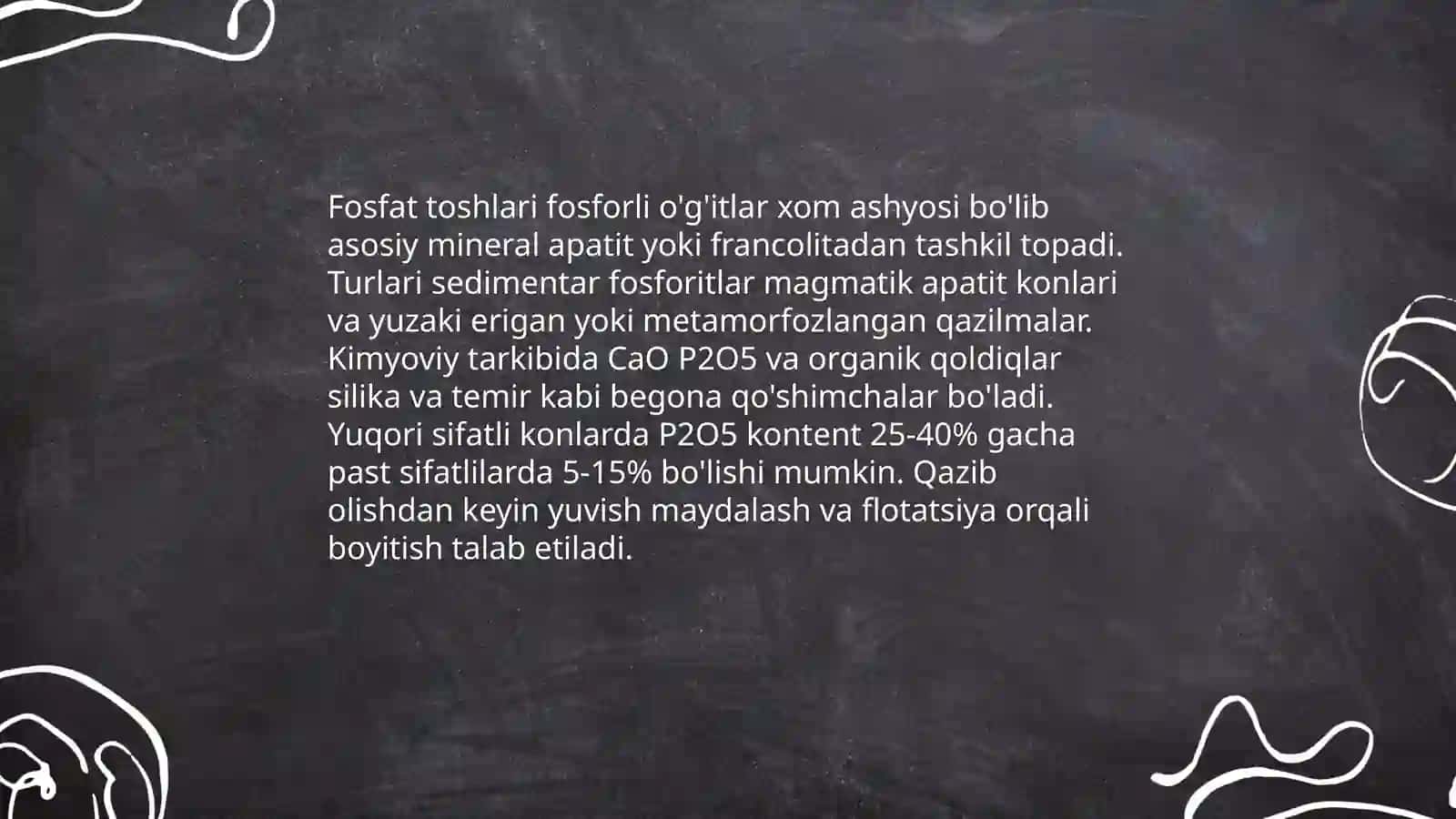 Fosforli o'g'itlar ishlab chiqarish 3