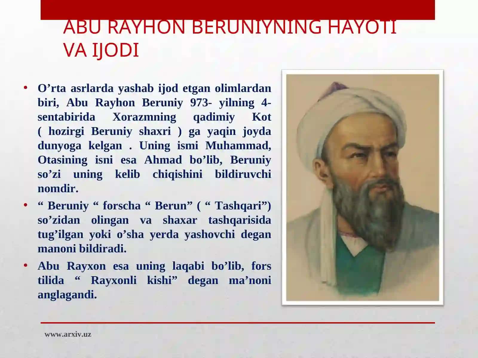 Abu Rayhon Beruniy hayoti va ilmiy faoliyati 3