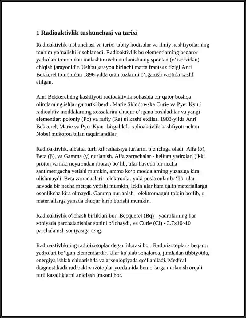 RADIOAKTIVLIKNING O'RGANILISHI 3