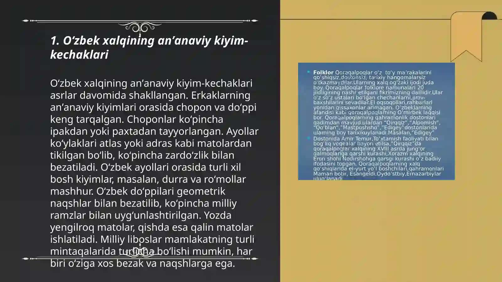 Oʻzbek xalqining anʼanaviy kiyim-kechaklari 3