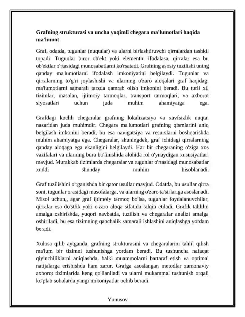 Narxlangan grafda arzon mashrutni aniqlash 3