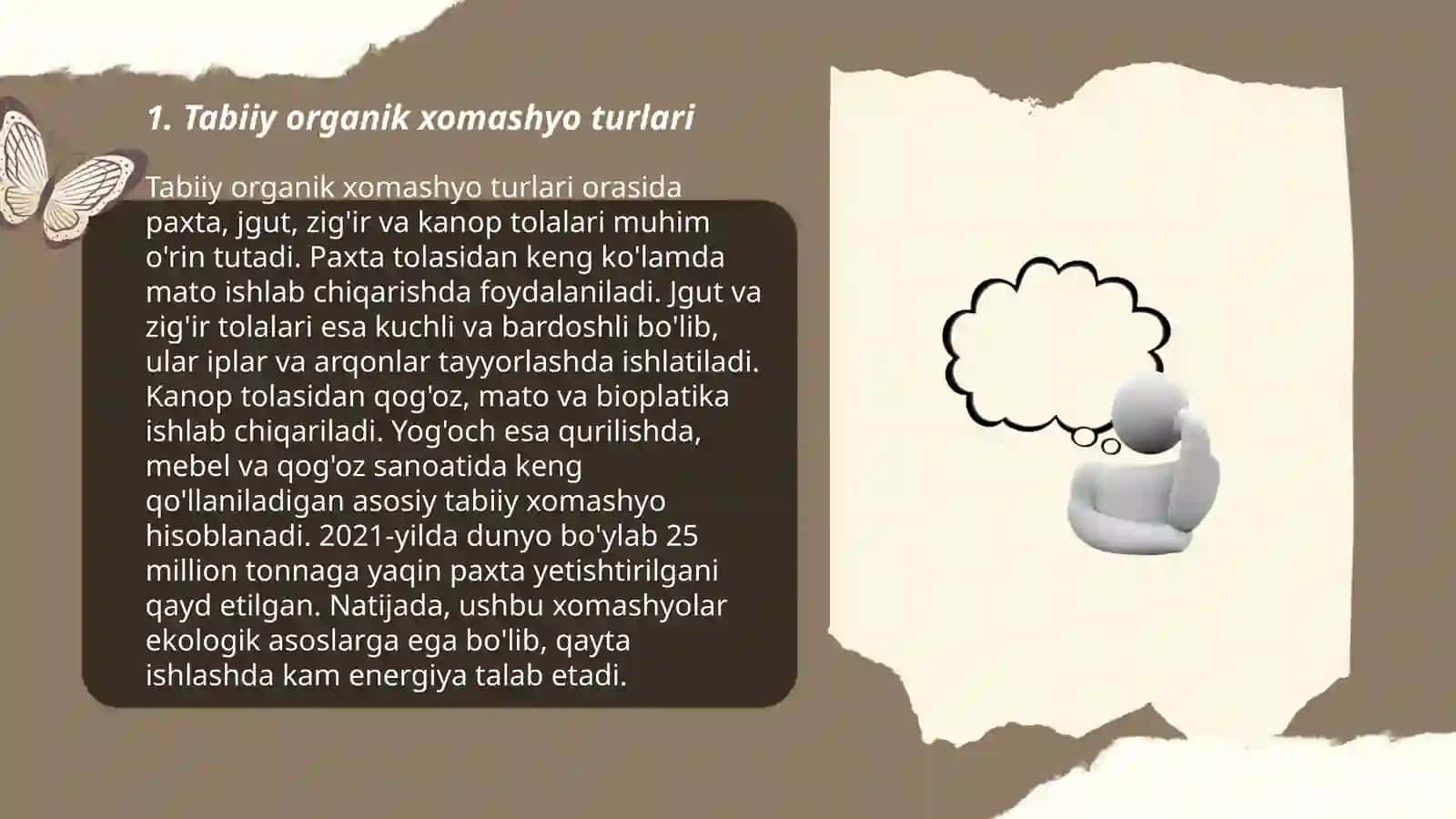 Tabiiy organik xomashyo organik moddalar manbai 3