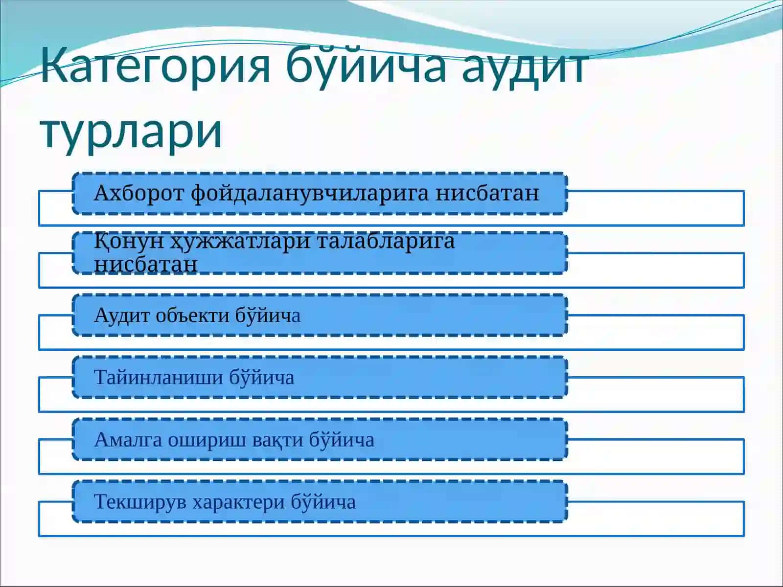 Аудит турлари ва шакллари 3