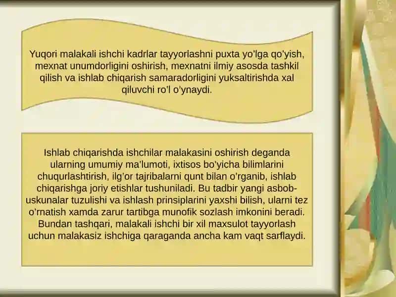 Mehnatsharoitlarini yaxshilash 3