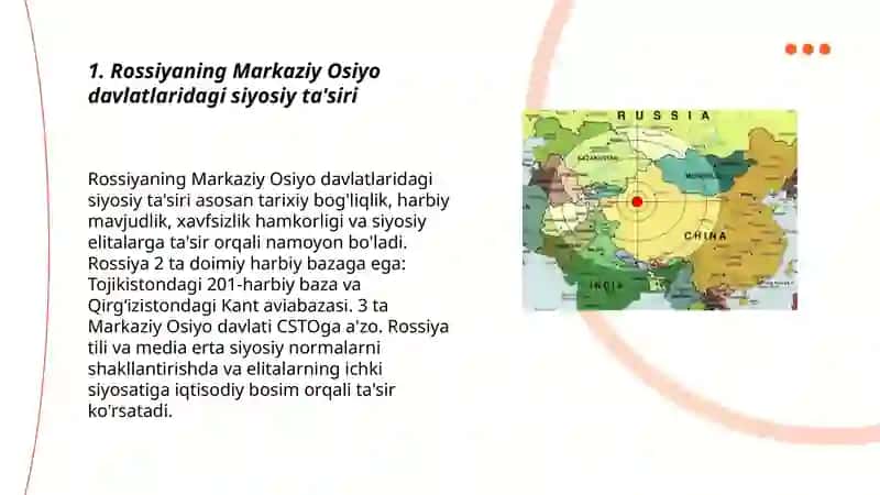 Rossiyaning Markaziy Osiyoga tasiri 3