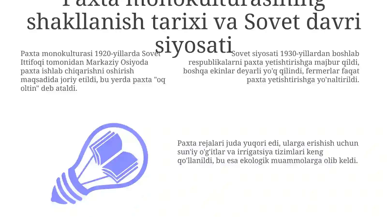 Paxta Monokulturasini Shakllanishi 3