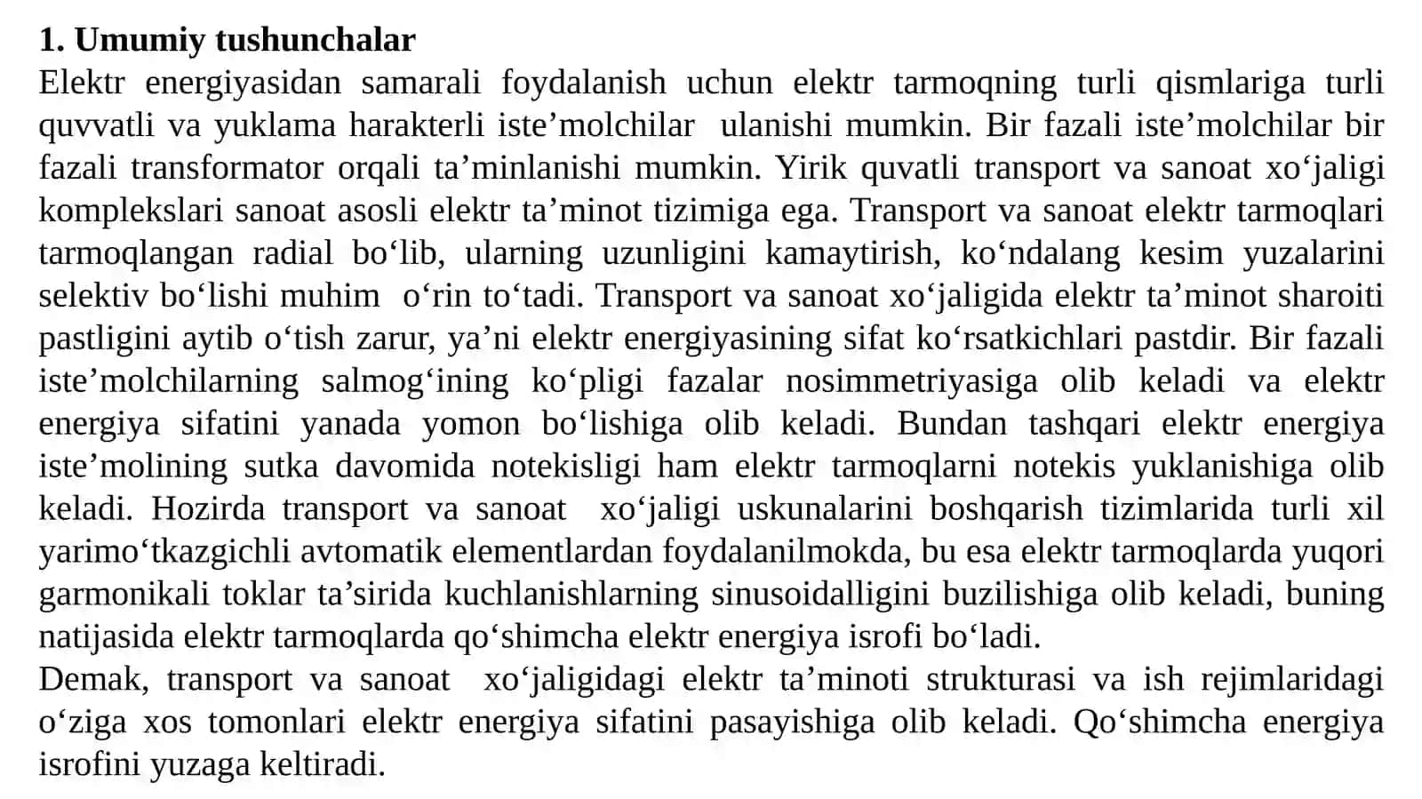 Elektr uskunalarini rastional tanlash va ulardan foydalanish asoslari 3