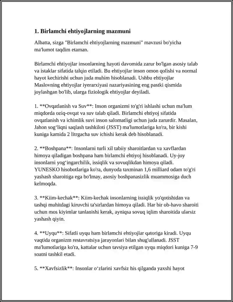 BIRLAMCHI VA IKKILAMCHI EHTIYOJLAR 3