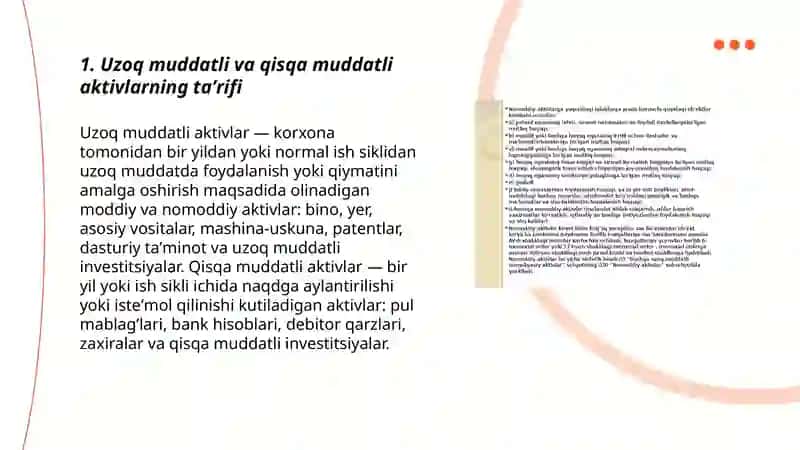 Uzoq va qisqa muddatli aktivlar 3
