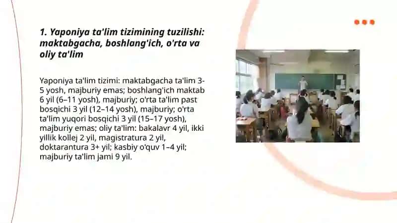 Yaponiya taʼlim tizimining xususiyatlari 3