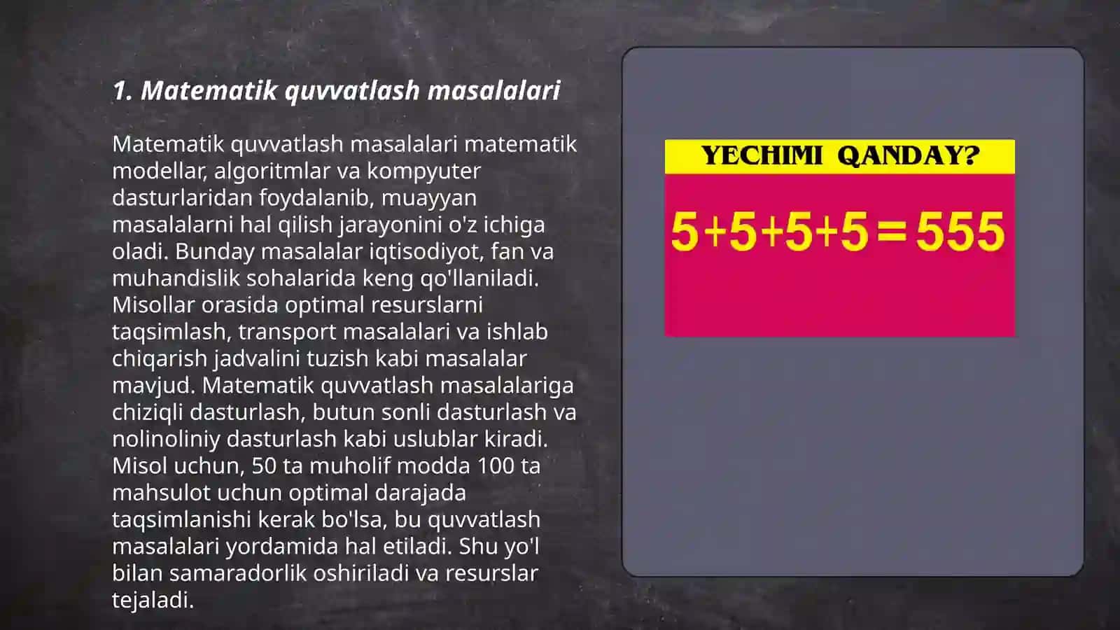 Matematik quvvatlash masalalari 3