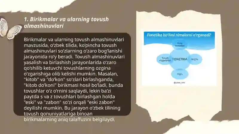 Birikmalar va ularning tovush almashinuvlari 3