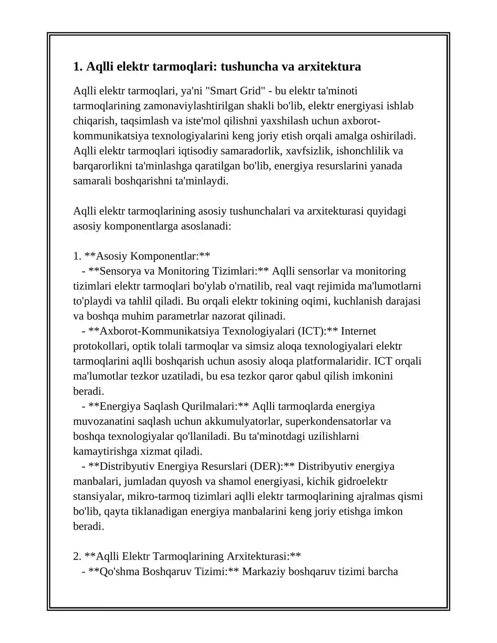 SMART GRID -AQLLI ELEKTR TARMOQLARI 3