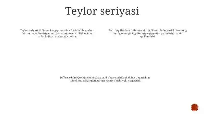 Taqribiy Hisobda Differensialni QoʻLlash 3