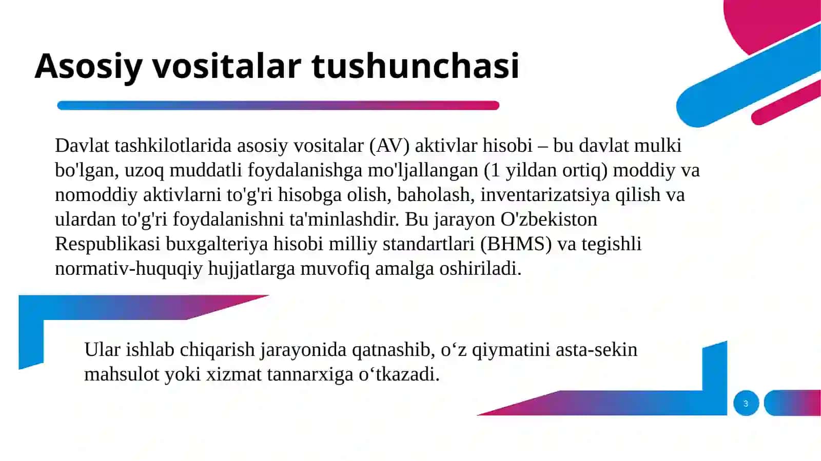 Davlat Tashkilotlarida Asosiy Vositalar Aktivlar Hisobi 3