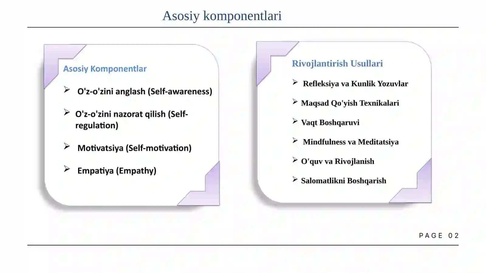 O’z – o’zini boshqarish ko’nikmalarini rivojlantirish yo’llari. 3