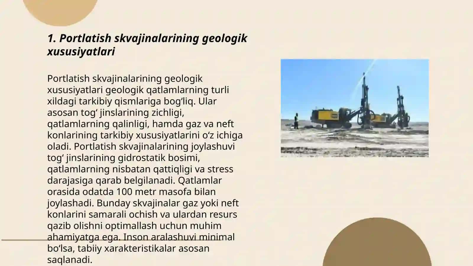 Portlatish skvajinalarining geologik xususiyatlari 3