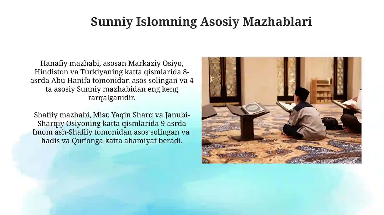 Islom dinida yuzaga kelgan oqimlar 3