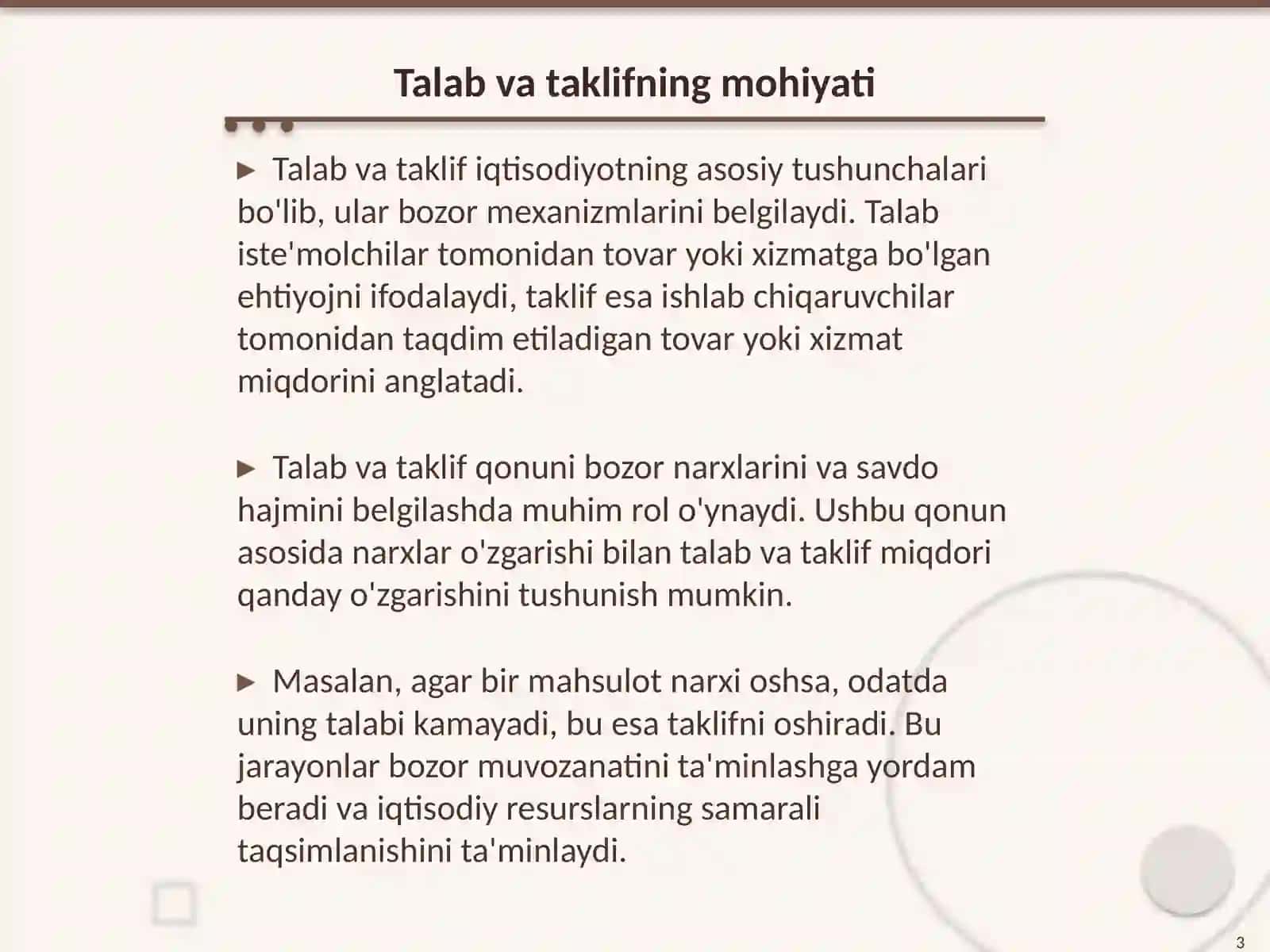Talab va taklif qonuni 3