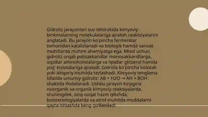 Gidroliz va amfoterlik jarayonlari 3