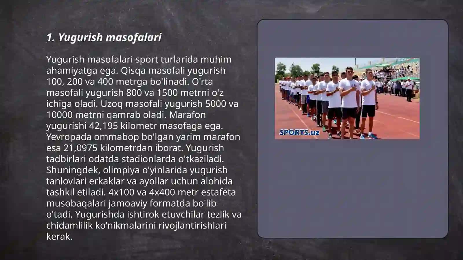 Yugurish masofalari 3