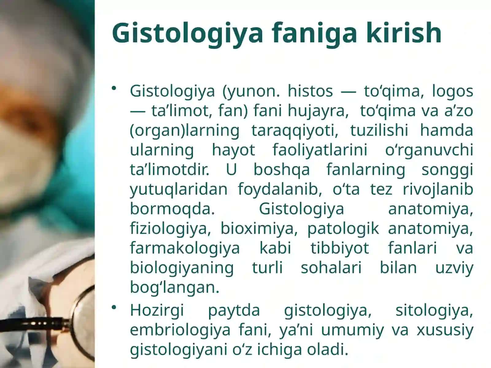Gistologiya faniga kirish. Sitologiya 3
