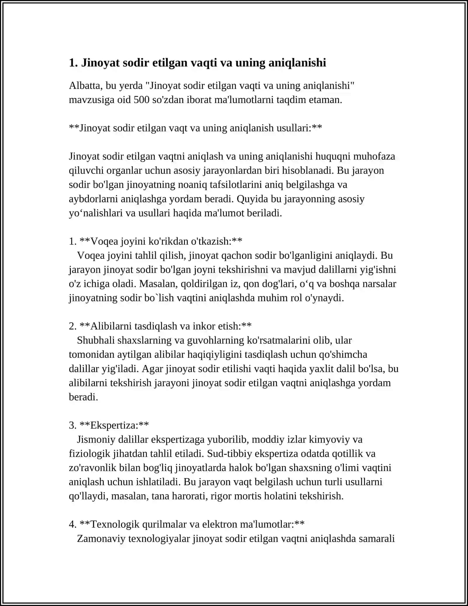 Jinoyat sodir etilgan vaqti va uning aniqlanishi 3