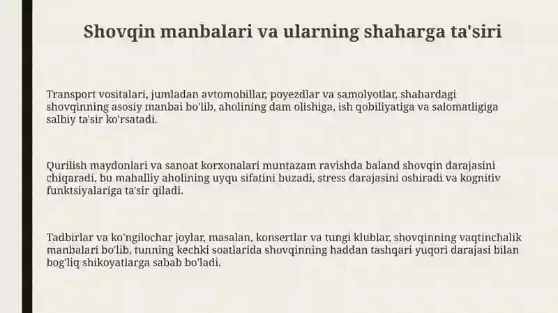 Shaharlarda shovqin 3