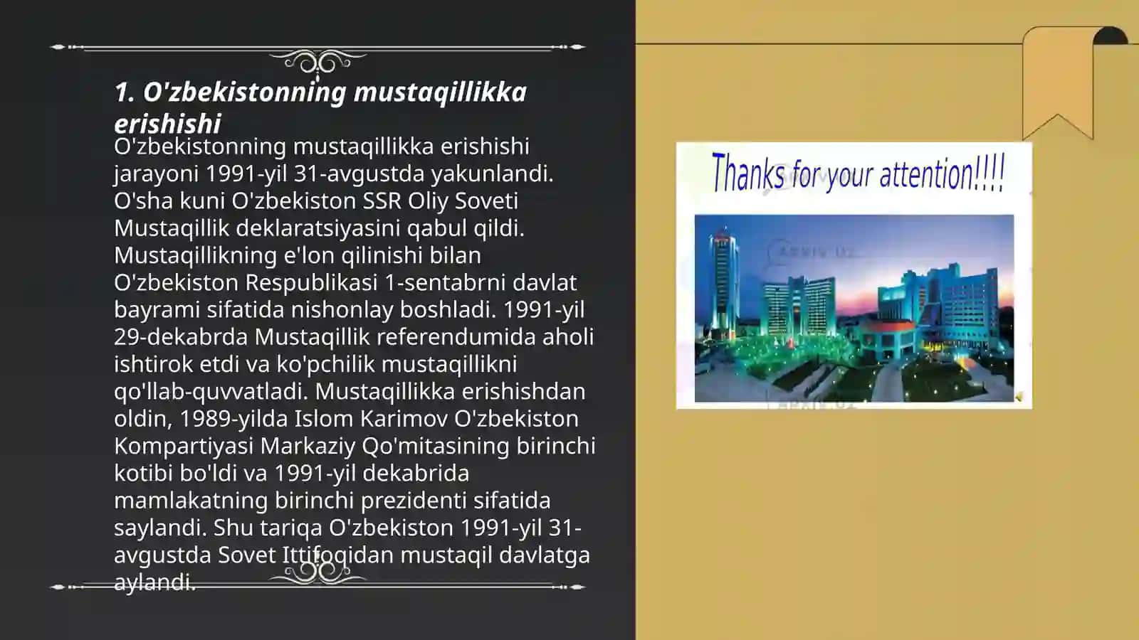 O'zbekiston mustaqillik g'oyalarining tarixiy g'oyalari 3