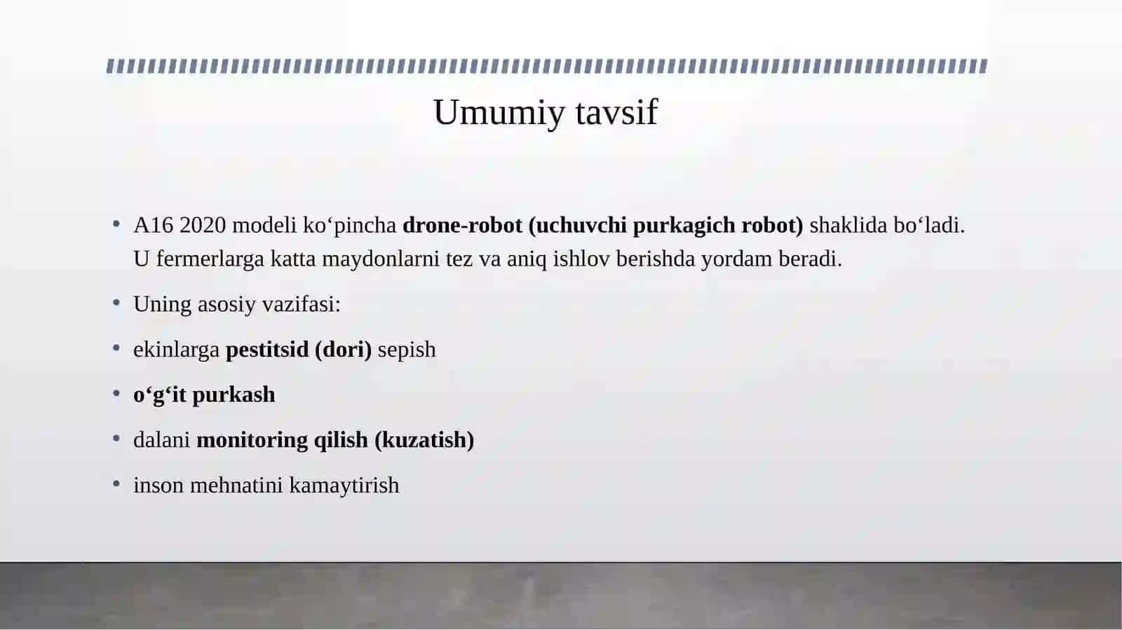 A16 2020 QISHLOQ XO‘JALIK ROBOTI HAQIDA 3