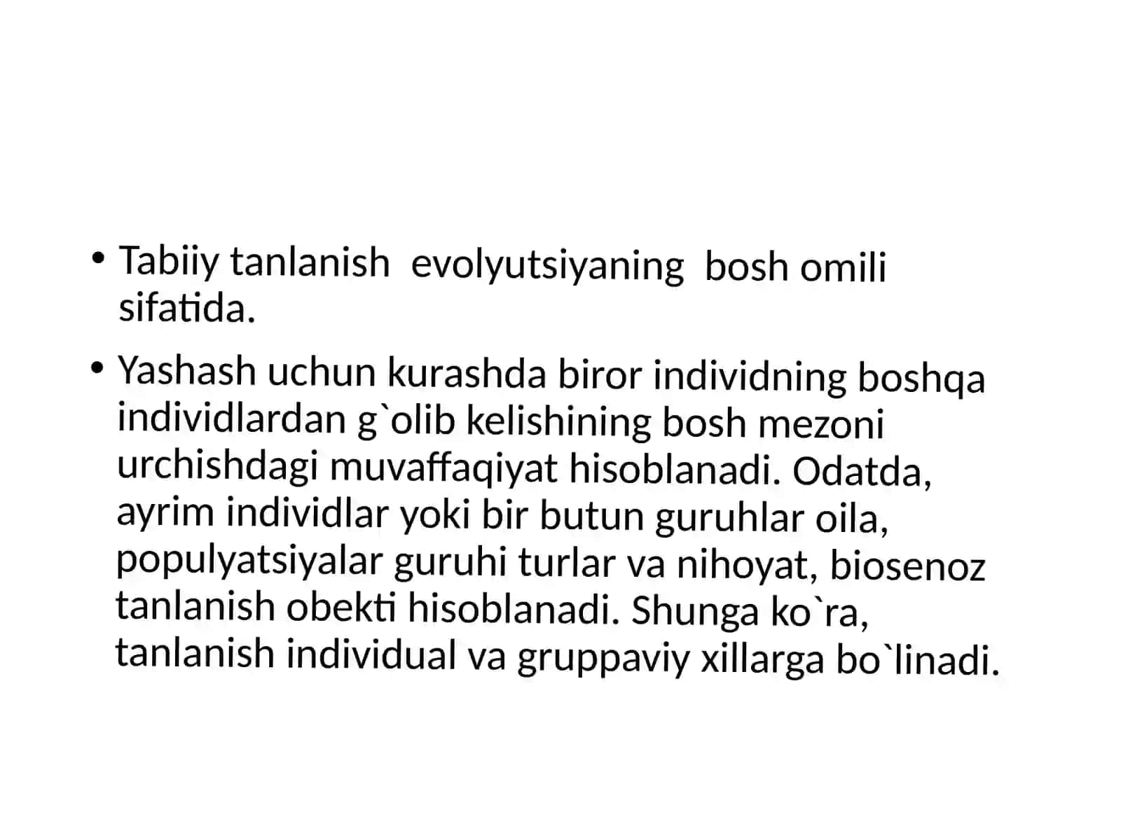 Tabiiy tanlanish 3