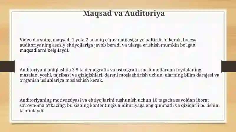 Videodarslar tayyorlash 3