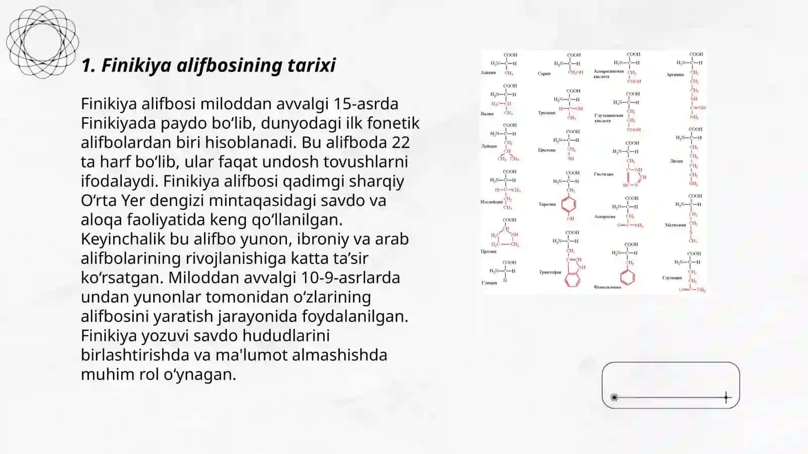 Finikiya, grek, rim alifbosi. Markaziy osiyoda yozuv madaniyatining shakllanishi 3