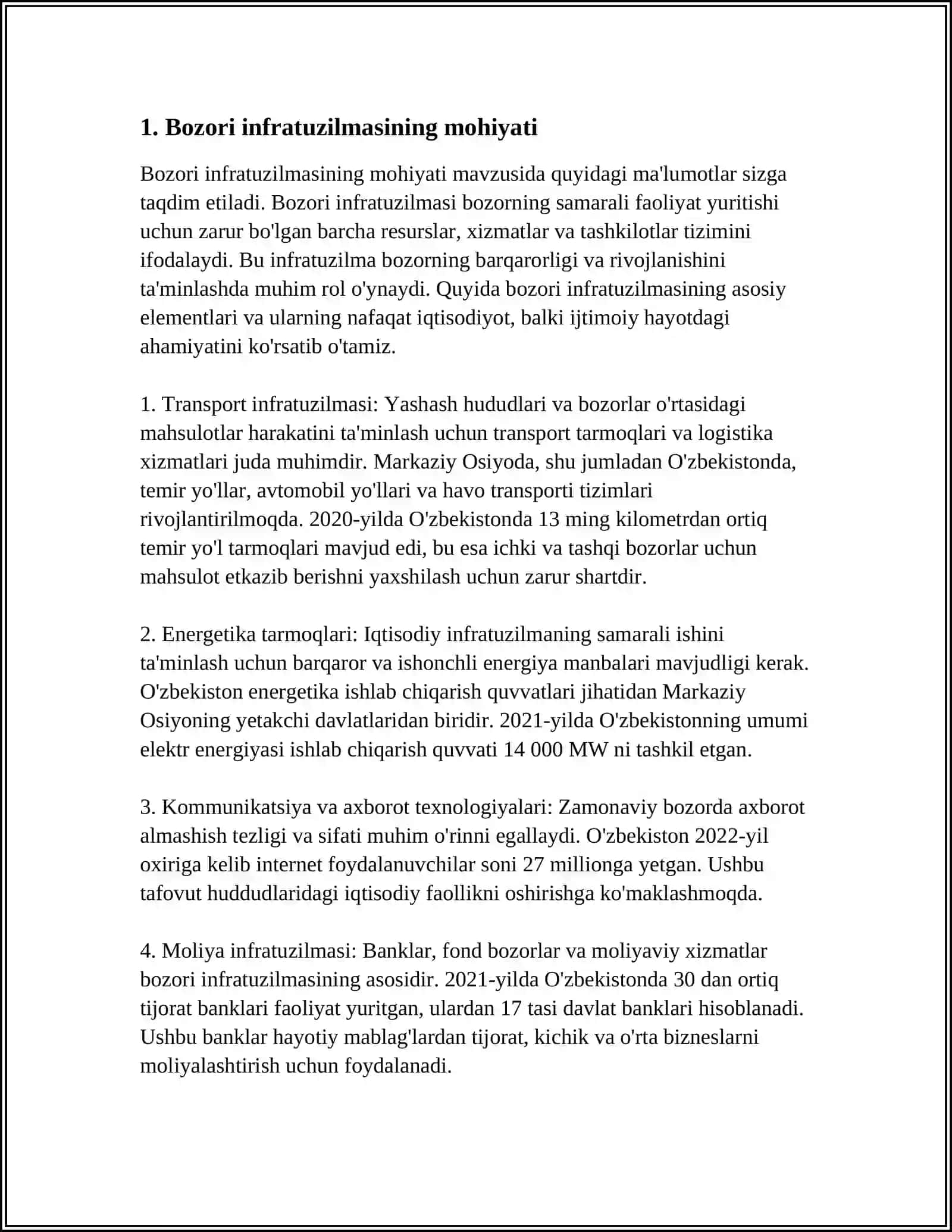 BOZORI INFRATUZILMASI VA UNING RIVOJLANISHIGA TA'SIR ETUVCHI OMILLAR 3