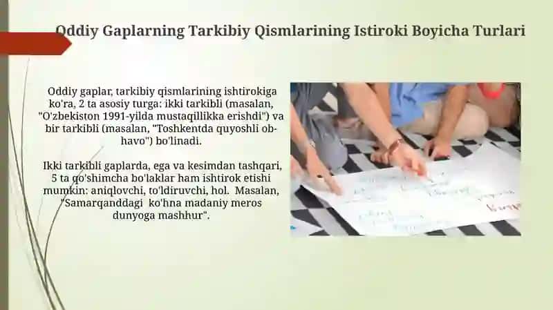 Oddiy Gaplarning Tarkibiy Qismlarining Istiroki Boyicha Turlari 3