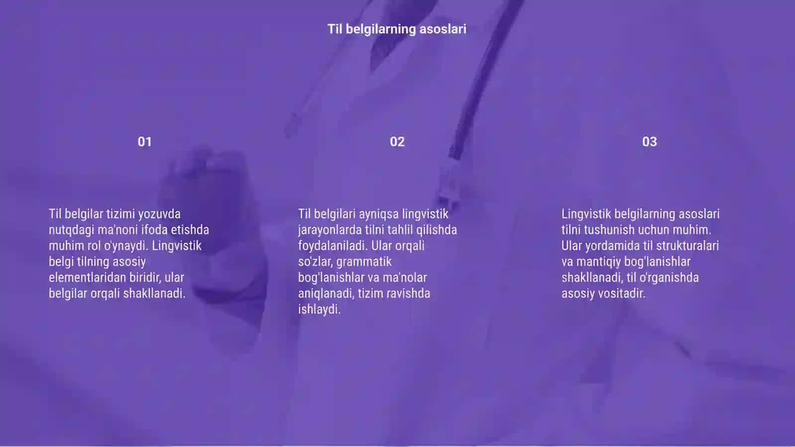Til belgilar tizimi. Lingvistik belgi 3