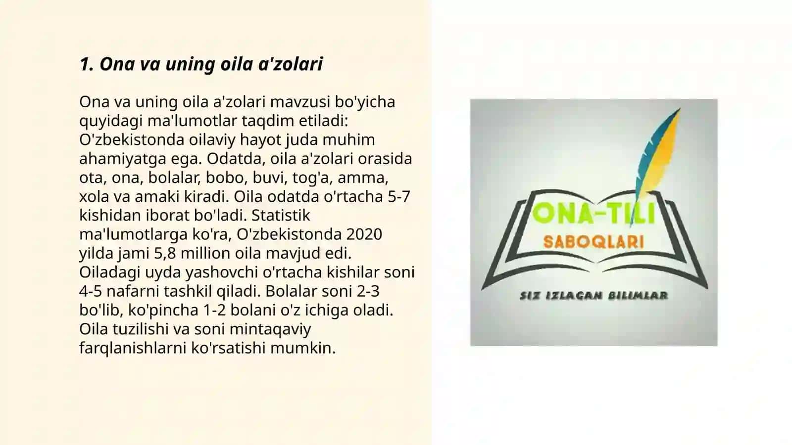 Ona va uning oila a'zolari 3