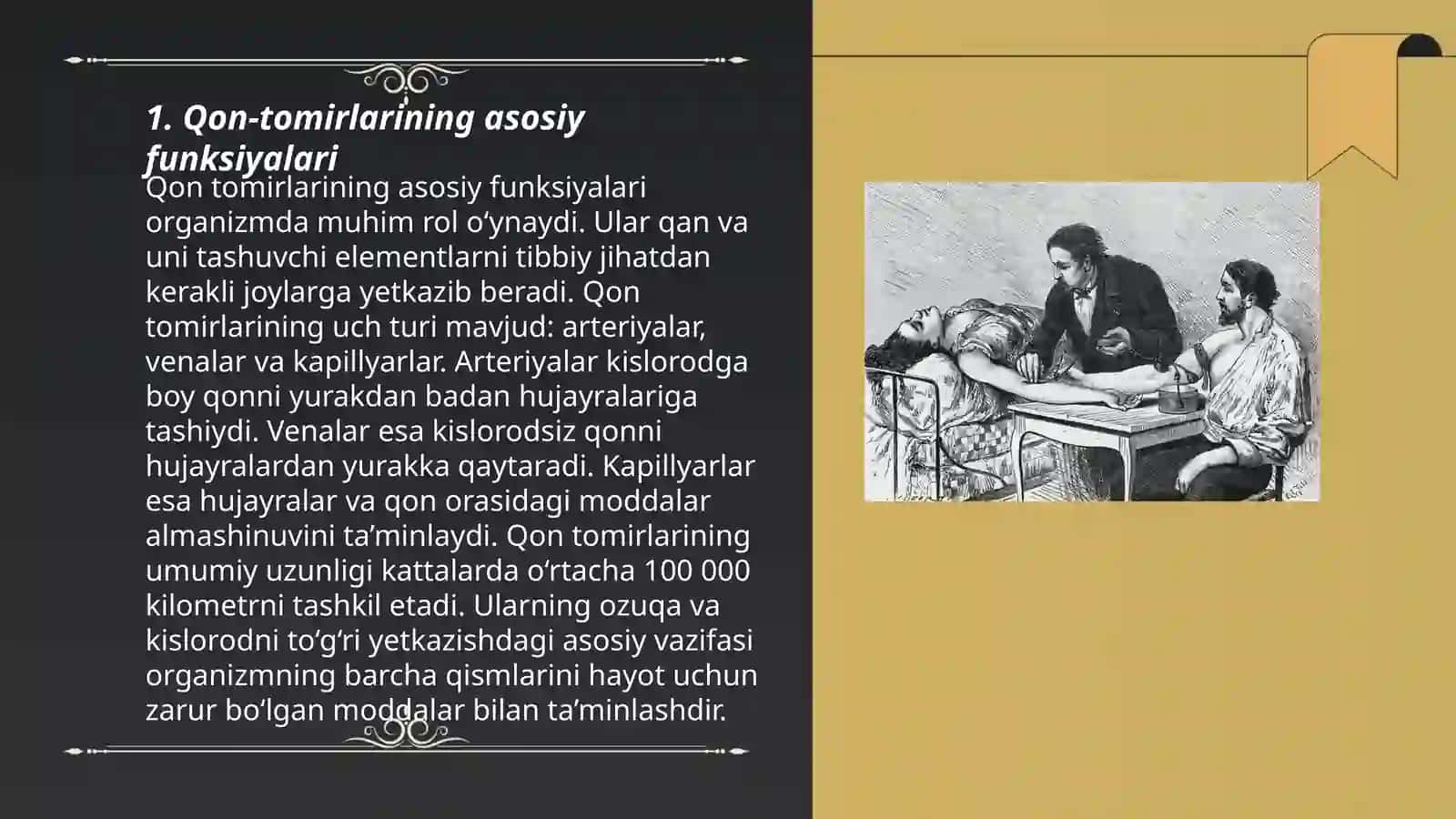 Qon. Qon-tomirlarining tuzilishi. Tomirlarning sinflanishi. Arteriya turlari. Vena turlari. Kapillyarlar 3